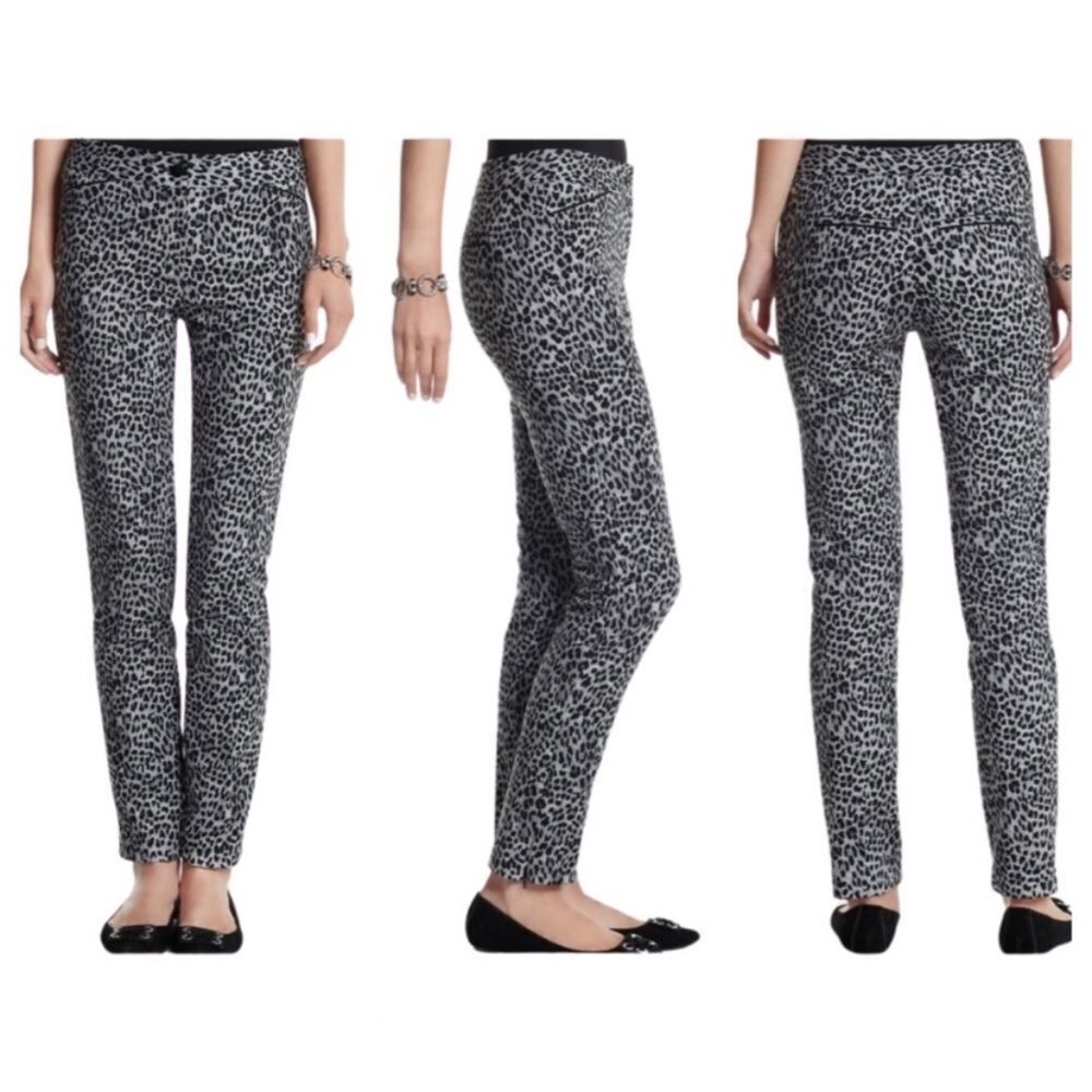 WHBM slim ankle leopard print pants 10